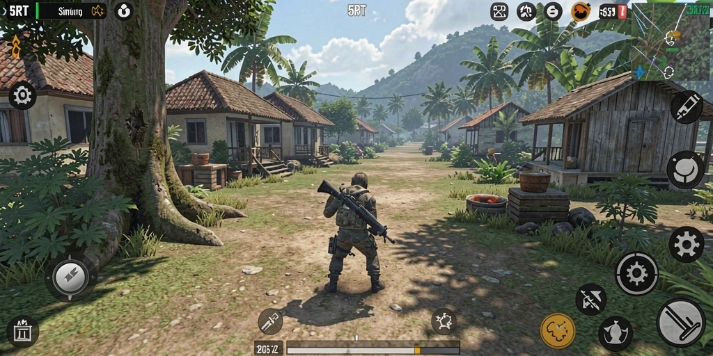 Tampilan gameplay <strong>5RT</strong> yang interaktif dan penuh warna.