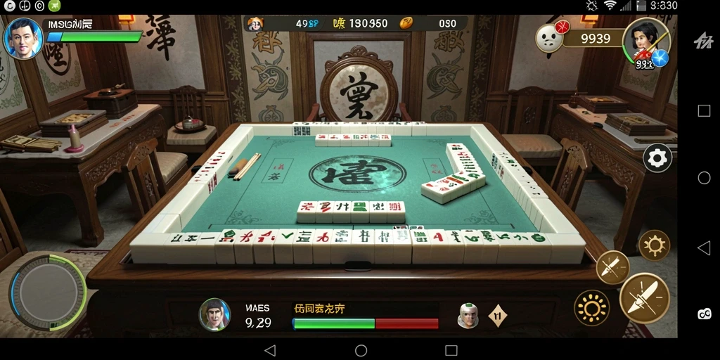 Tampilan menarik dari gameplay Mahjong di 9939, dengan ubin berwarna-warni dan desain yang elegan.
