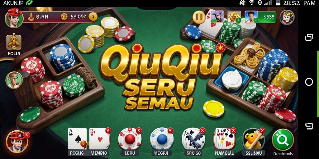 Screenshot gameplay QiuQiu AKUNJP yang seru dan menantang.