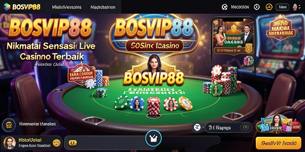 Tampilan gameplay Live Casino yang menarik dan interaktif di BOSVIP88.
