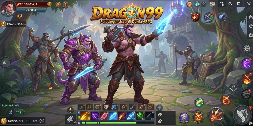 Screenshot utama DRAGON99 menampilkan aksi petualangan seru dalam ARPG.