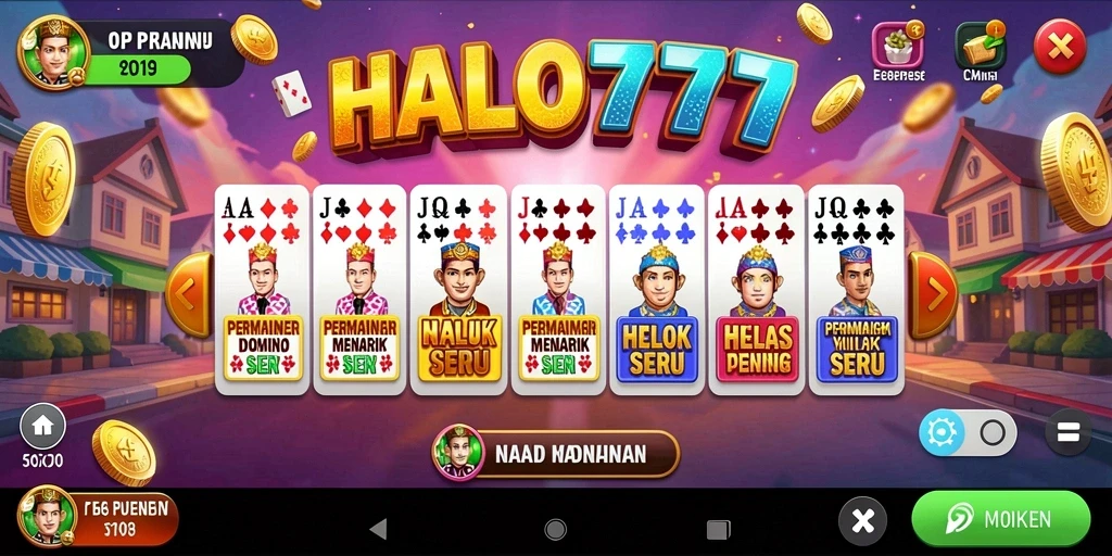Tangkapan layar HALO777 menampilkan gameplay Domino yang seru.