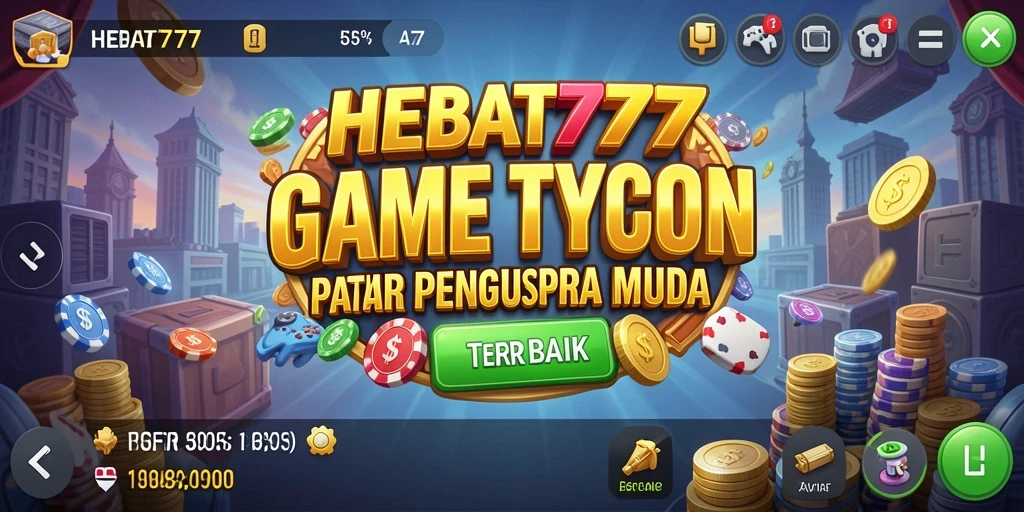 Tampilan gameplay HEBAT777 yang menunjukkan interaksi bisnis dan strategi.