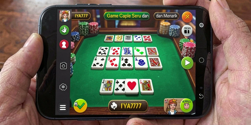 Tampilan gameplay seru di IYA777 dengan suasana bermain gaple.
