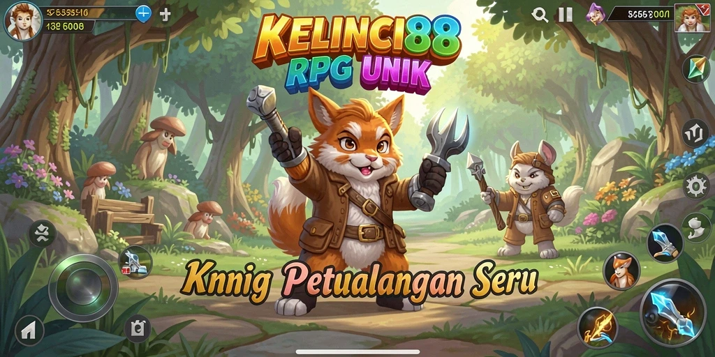 Tampilan gameplay KELINCI88 yang menarik dengan karakter unik dan lingkungan menawan.