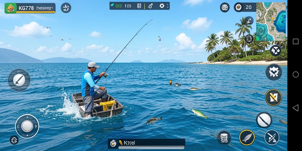 Tampilan gameplay KG778 yang menarik dengan aksi memancing dinamis.