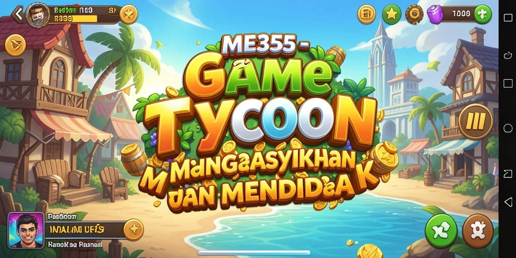 Screenshot utama ME355 menampilkan gameplay Tycoon yang interaktif.