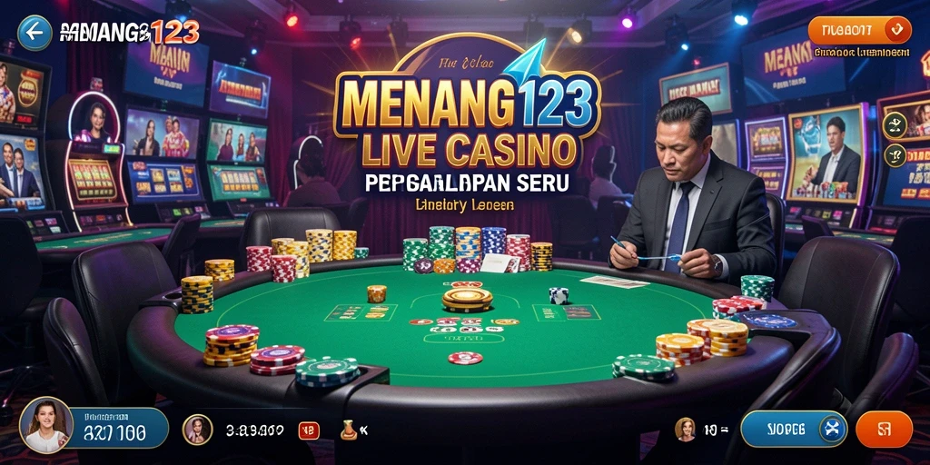 Screenshot MENANG123 menampilkan suasana gameplay Live Casino yang interaktif.