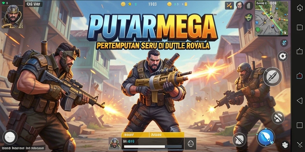 Tampilan seru gameplay PUTARMEGA dalam aksi Battle Royale.