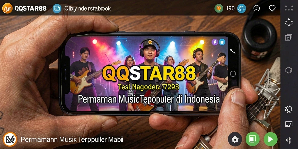 Screenshot dari gameplay QQSTAR88, menunjukkan interaksi pengguna dengan lagu.