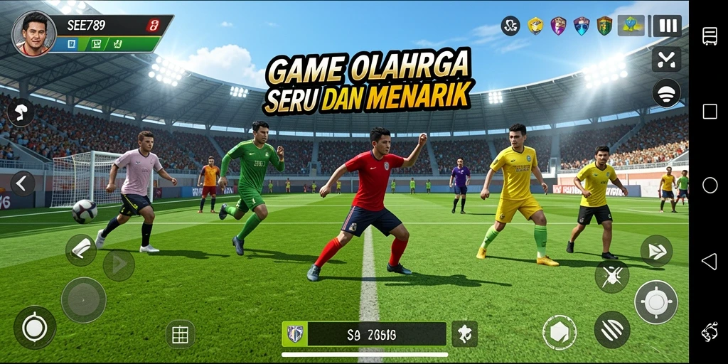 Screenshot utama SEE789 menampilkan aksi seru dalam pertandingan olahraga.