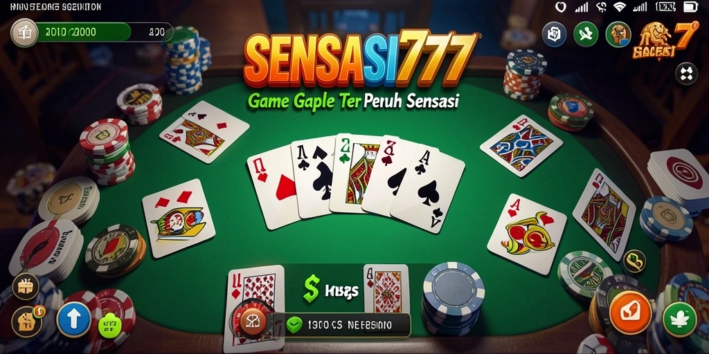 Tampilan gameplay SENSASI777 menampilkan serunya permainan Gaple.