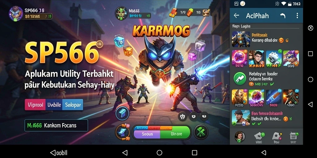 Tampilan aplikasi SP666 dengan fitur-fitur utility yang mempermudah pengguna.