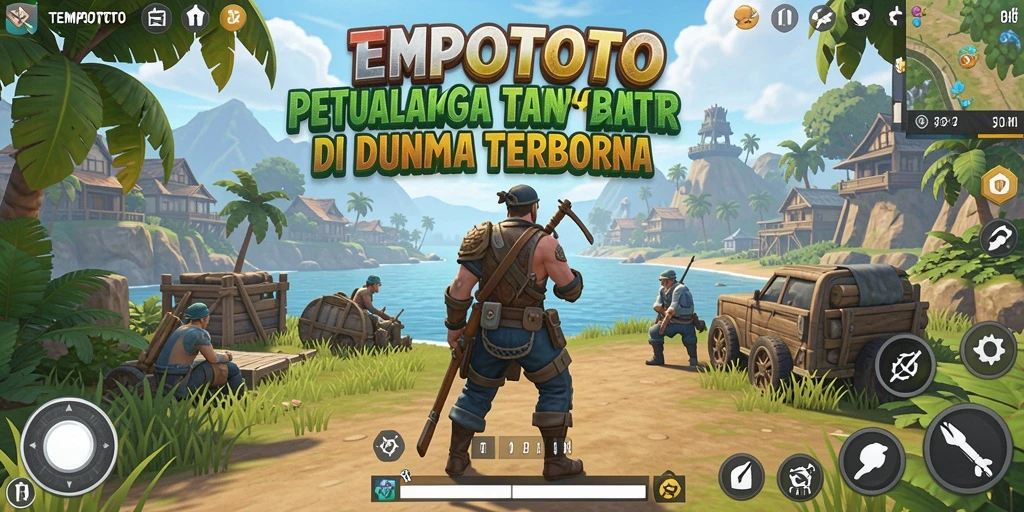 Tampilan menarik gameplay TEMPOTOTO di dunia terbuka yang luas.