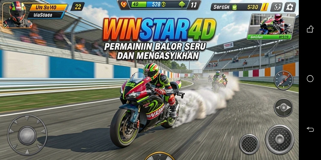 Gameplay seru balap motor di WINSTAR4D.